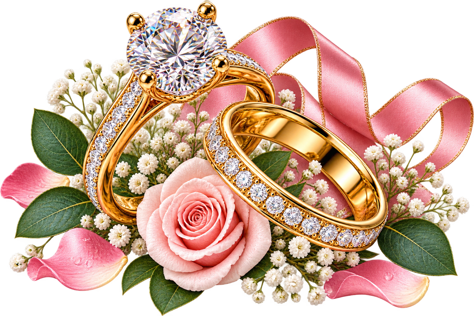 Engagement rings with flowers